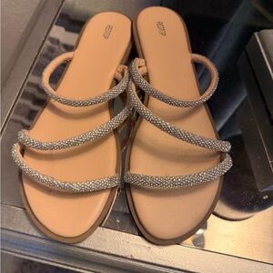 Silver beaded sandals